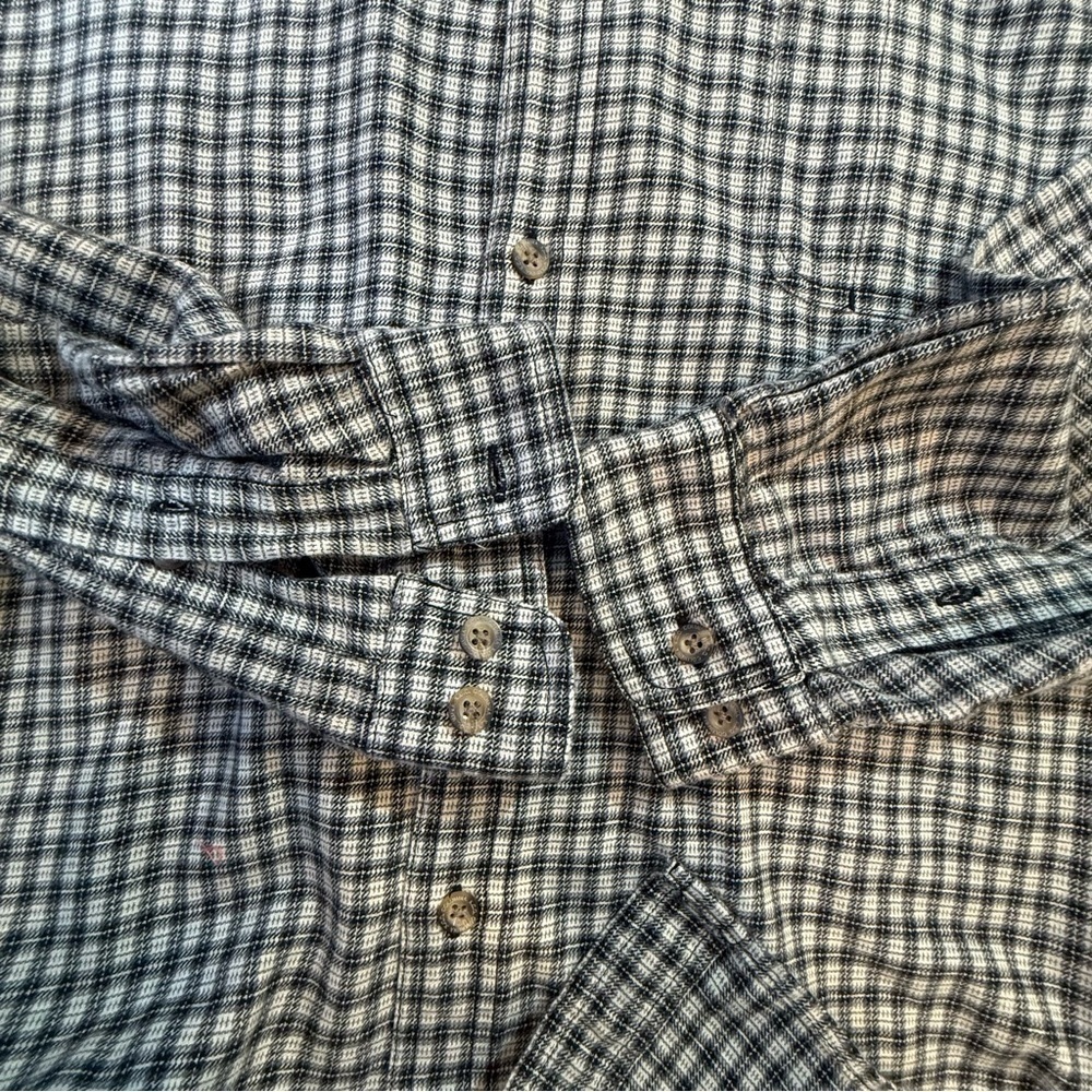 Columbia Men’s Button Down Black & Cream Plaid Flannel Long Sleeve Shirt XXL - Picture 5 of 11